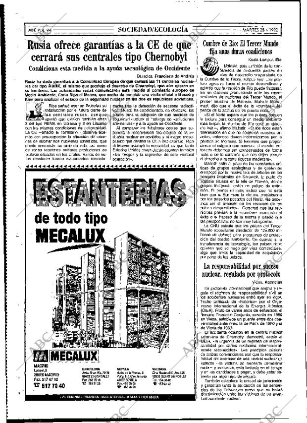 ABC MADRID 28-04-1992 página 94