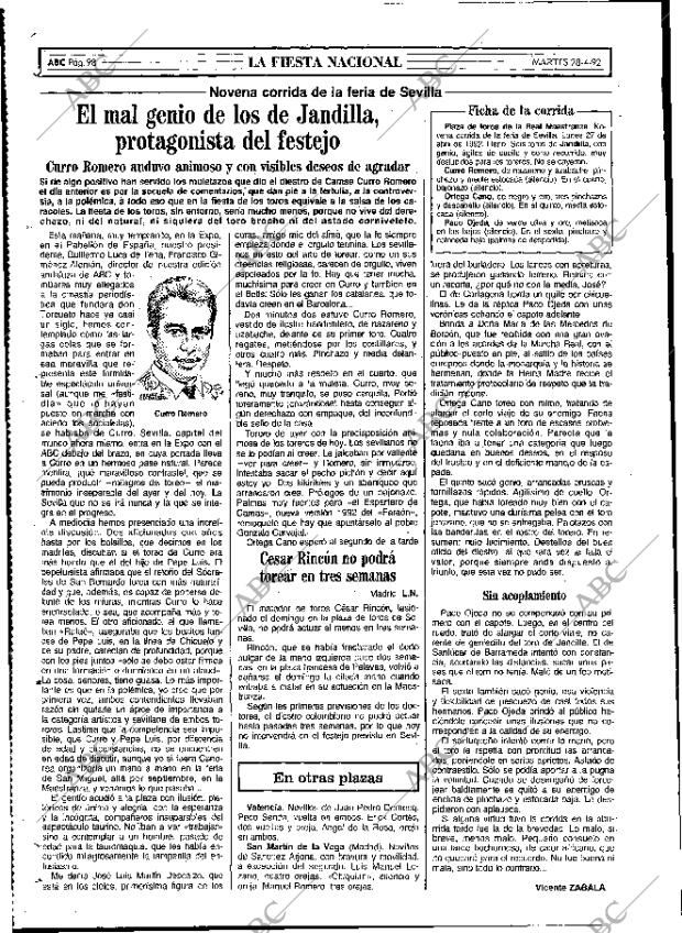 ABC MADRID 28-04-1992 página 98