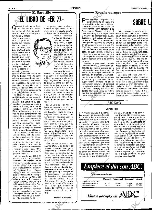 ABC SEVILLA 28-04-1992 página 18