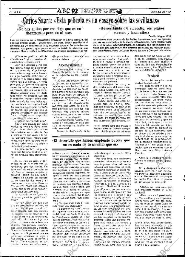 ABC SEVILLA 28-04-1992 página 70
