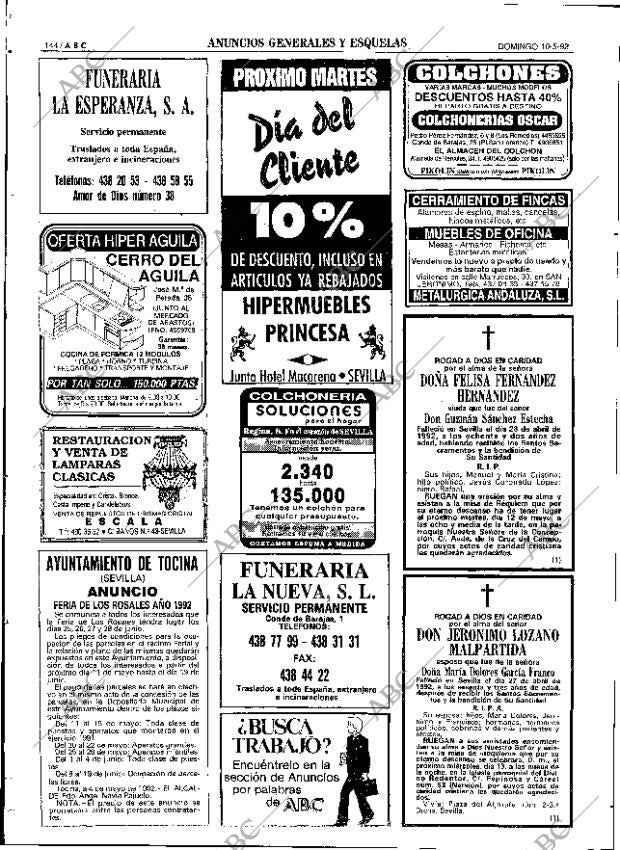 ABC SEVILLA 10-05-1992 página 144