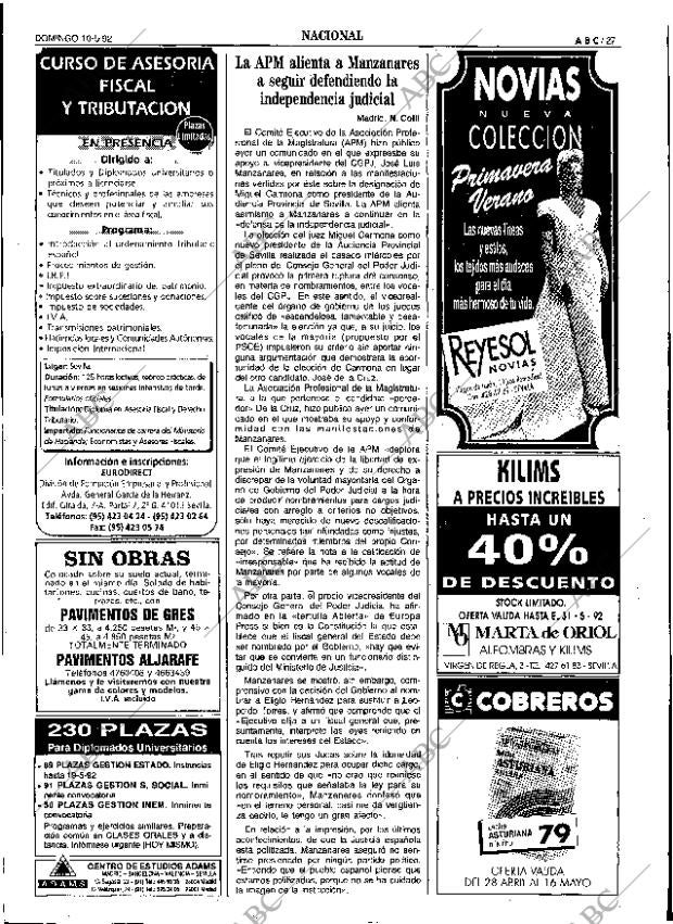 ABC SEVILLA 10-05-1992 página 27