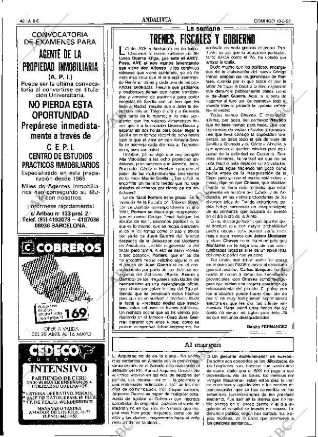 ABC SEVILLA 10-05-1992 página 42
