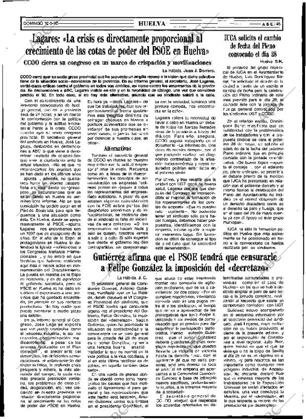 ABC SEVILLA 10-05-1992 página 45