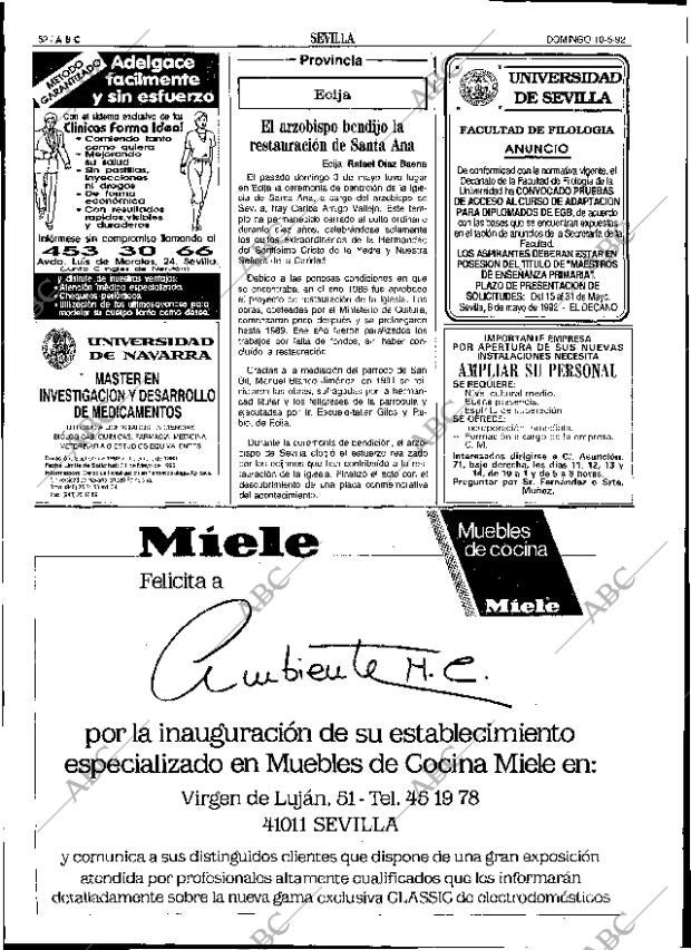 ABC SEVILLA 10-05-1992 página 52