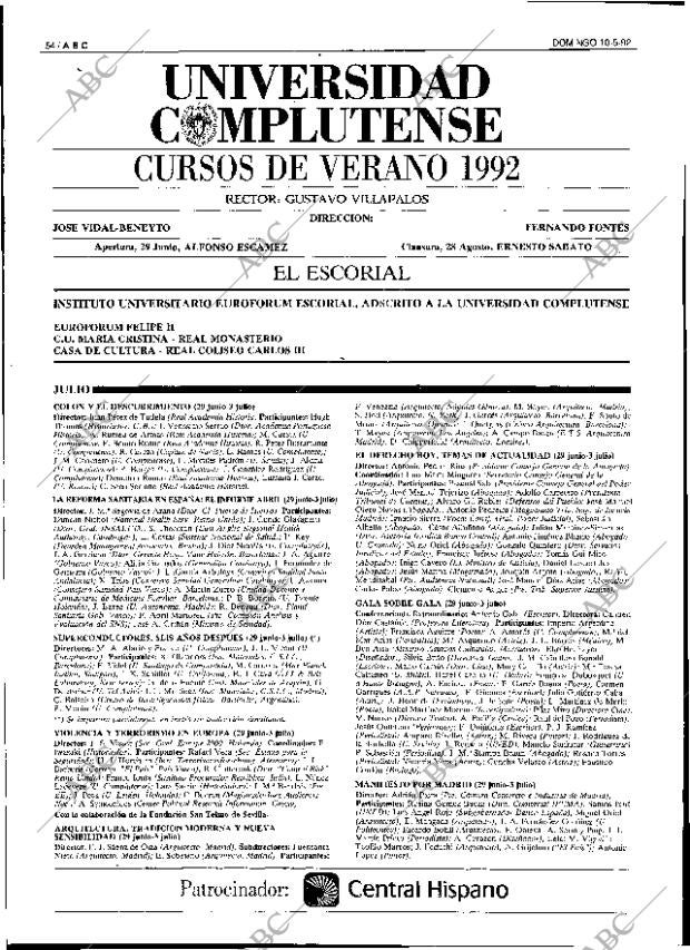 ABC SEVILLA 10-05-1992 página 54