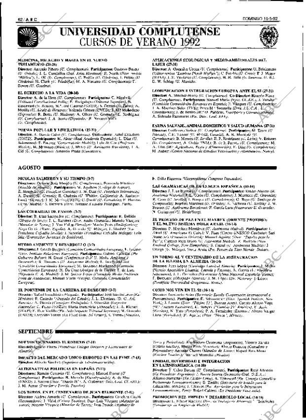 ABC SEVILLA 10-05-1992 página 62