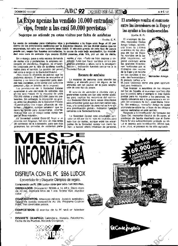 ABC SEVILLA 10-05-1992 página 67