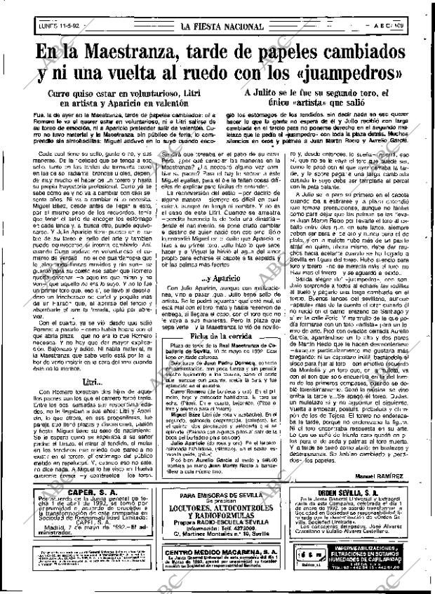 ABC SEVILLA 11-05-1992 página 109