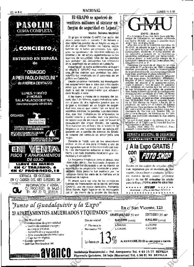 ABC SEVILLA 11-05-1992 página 24