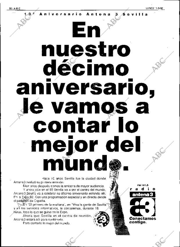 ABC SEVILLA 11-05-1992 página 50