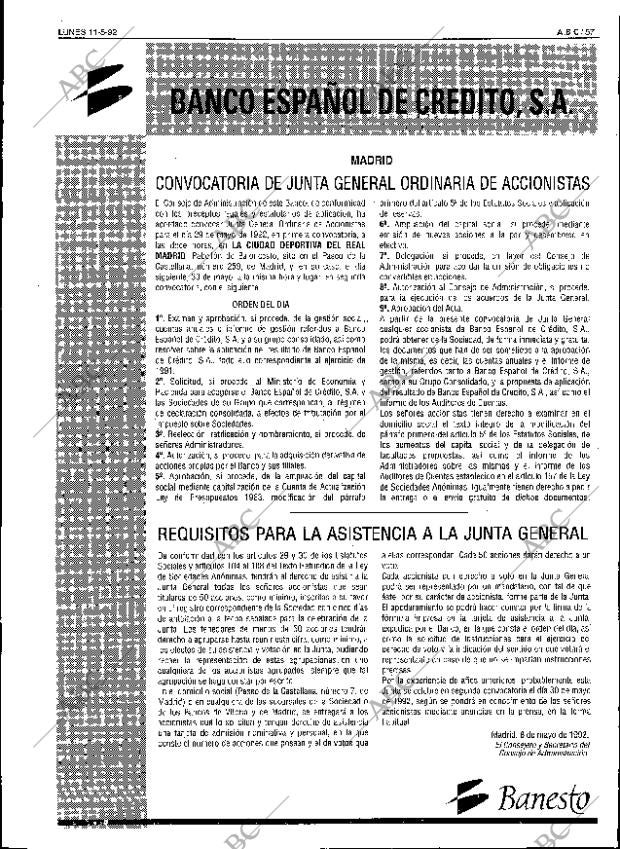 ABC SEVILLA 11-05-1992 página 57