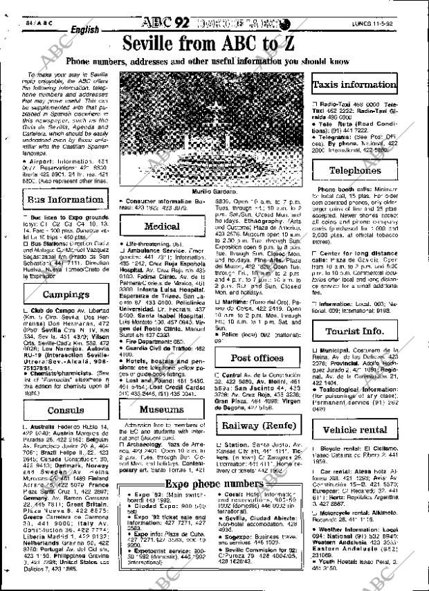 ABC SEVILLA 11-05-1992 página 84