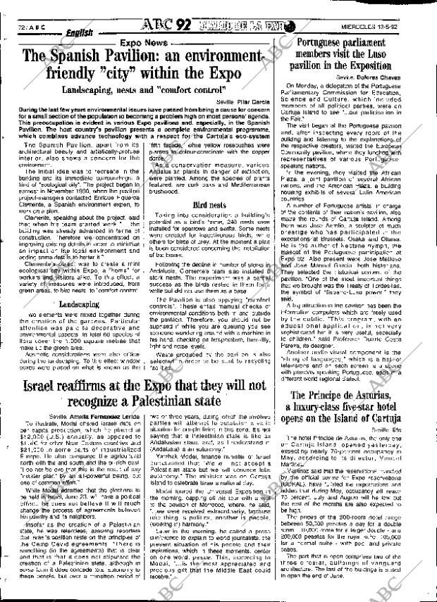ABC SEVILLA 13-05-1992 página 72