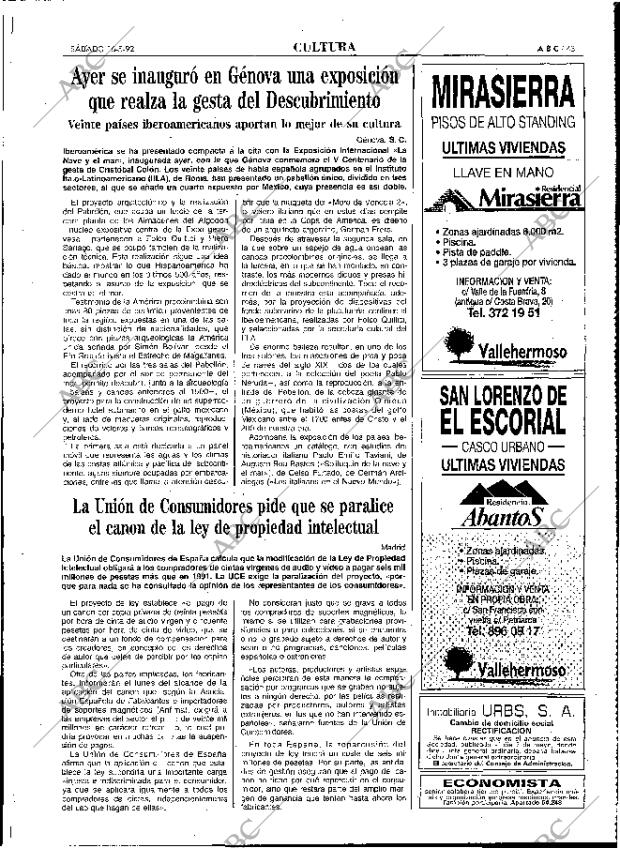 ABC MADRID 16-05-1992 página 43