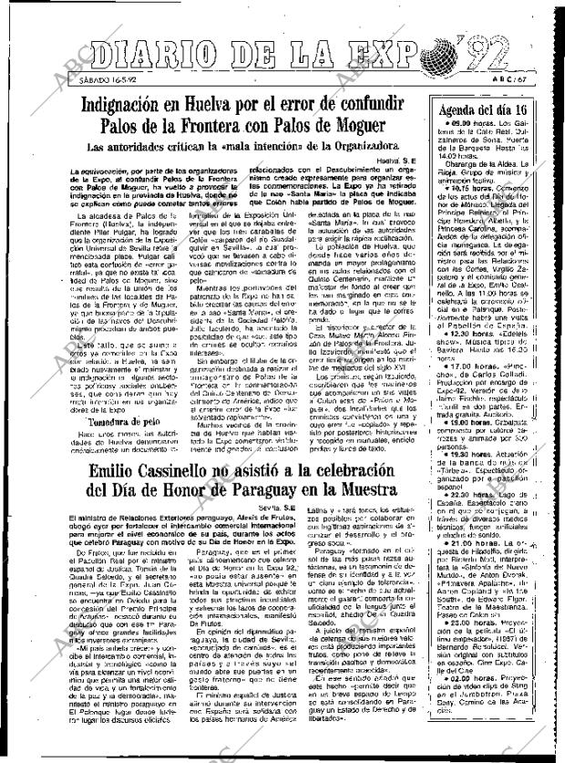 ABC MADRID 16-05-1992 página 67