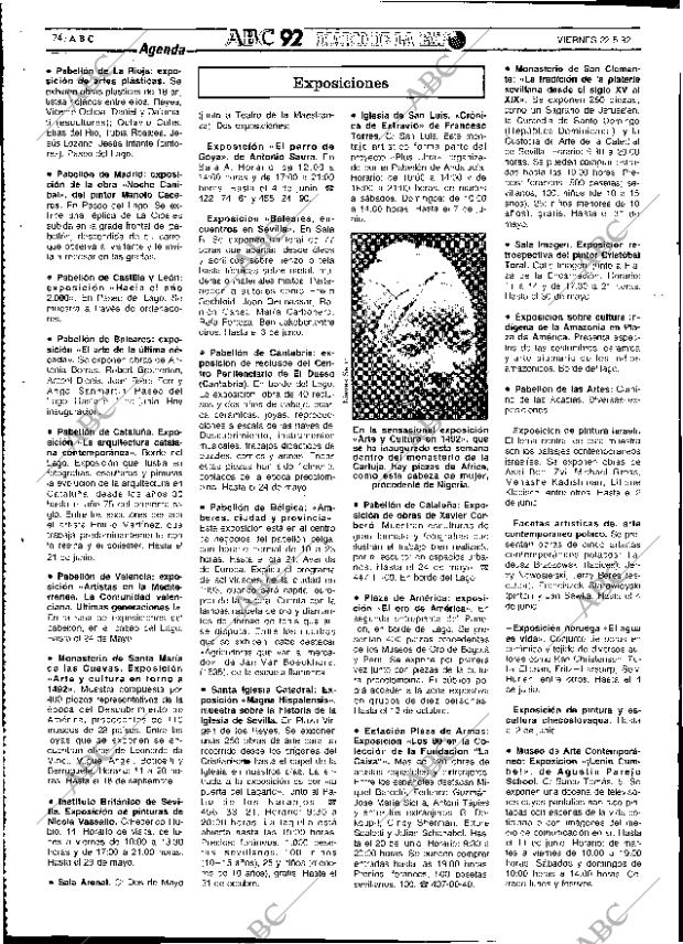 ABC SEVILLA 22-05-1992 página 74