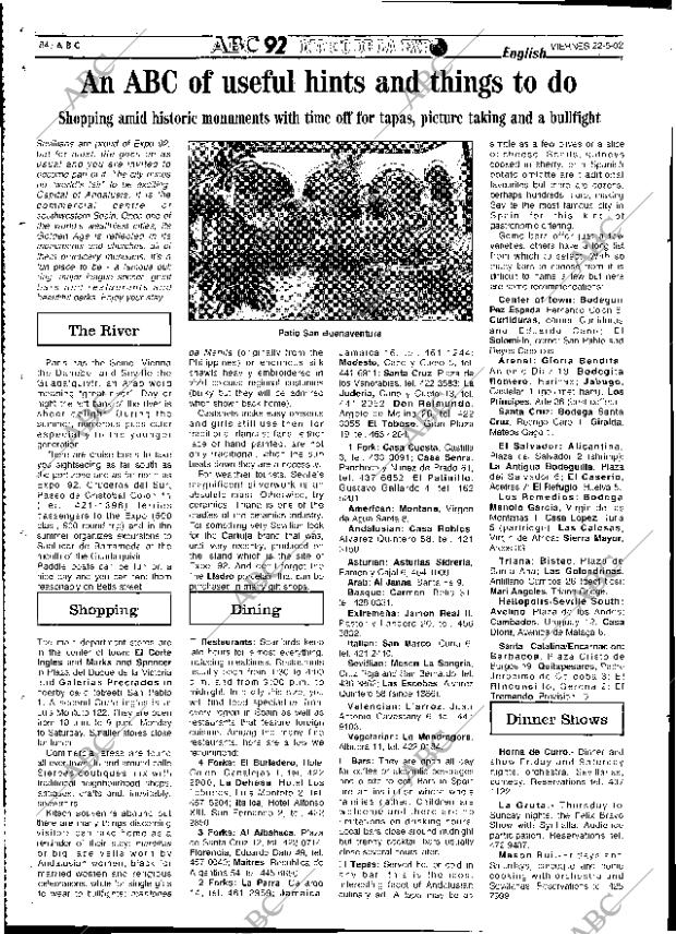 ABC SEVILLA 22-05-1992 página 84