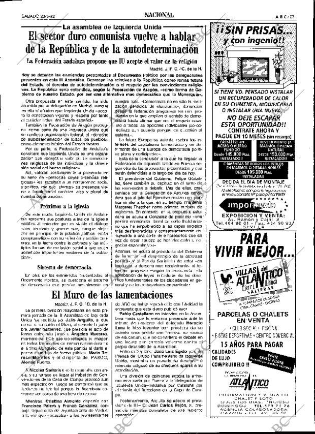 ABC SEVILLA 23-05-1992 página 27