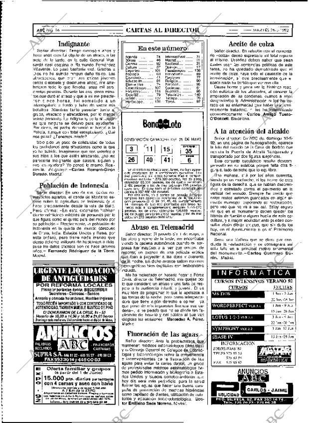 ABC MADRID 26-05-1992 página 16