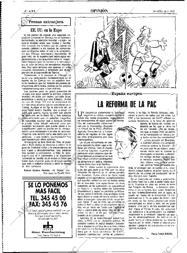 ABC MADRID 26-05-1992 página 20