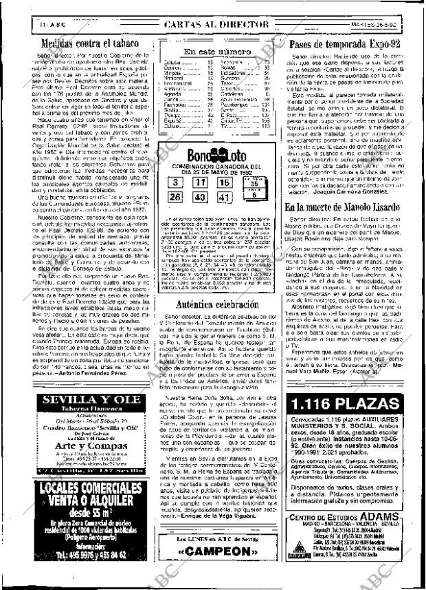 ABC SEVILLA 26-05-1992 página 14