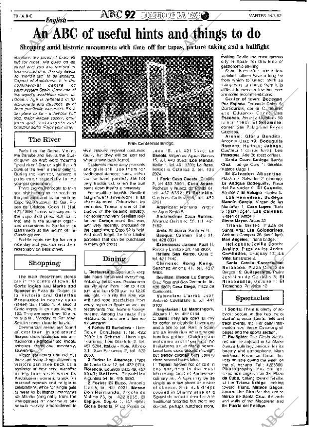 ABC SEVILLA 26-05-1992 página 70