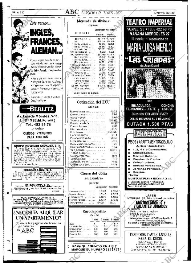 ABC SEVILLA 26-05-1992 página 84