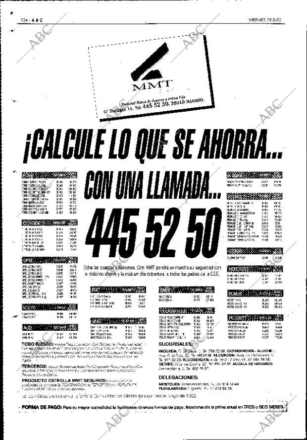 ABC MADRID 29-05-1992 página 104