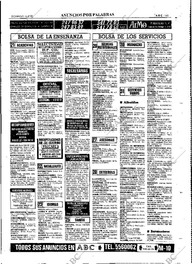 ABC MADRID 14-06-1992 página 141