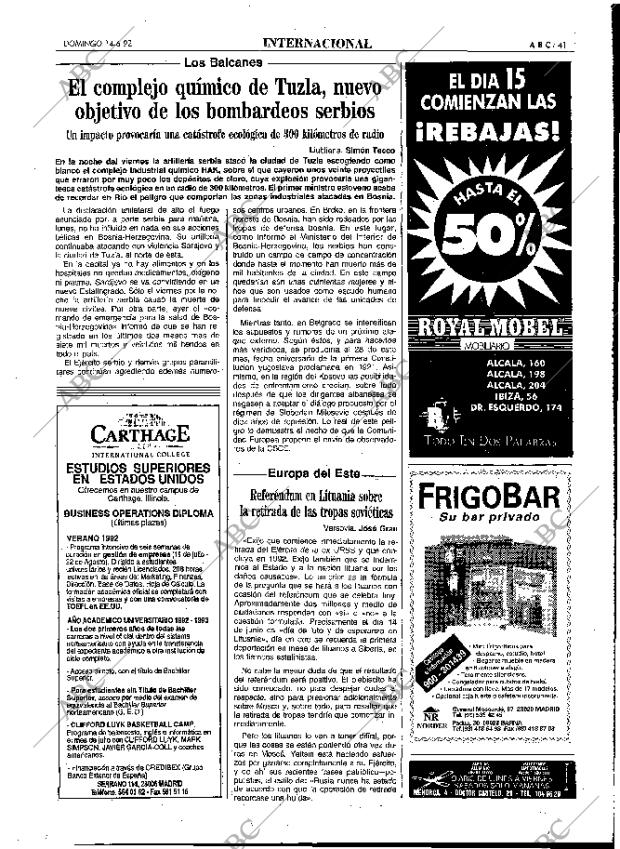 ABC MADRID 14-06-1992 página 41