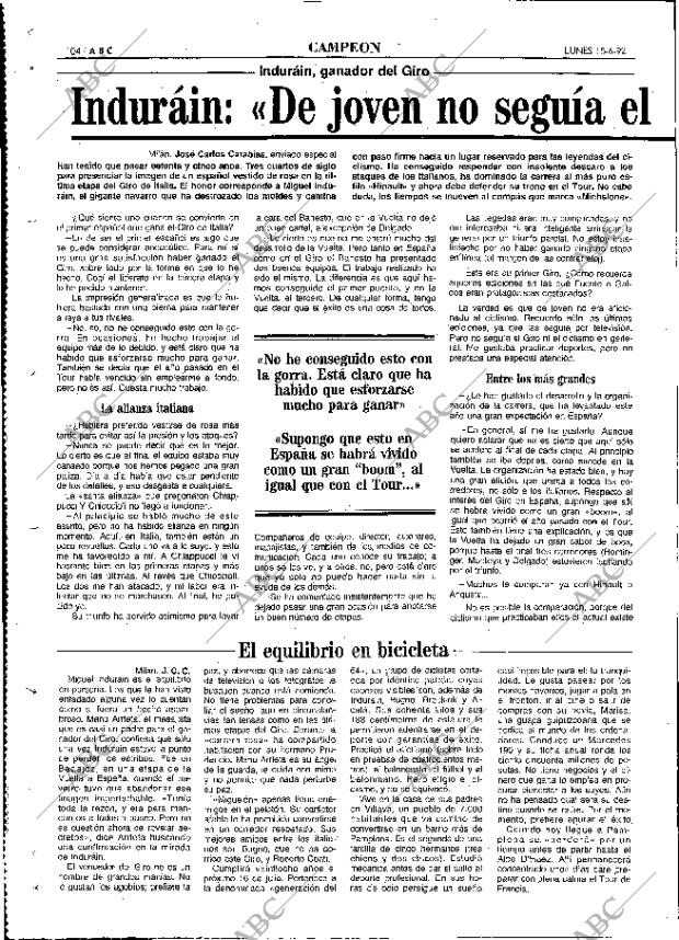 ABC MADRID 15-06-1992 página 104