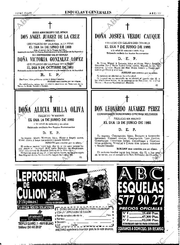 ABC MADRID 15-06-1992 página 131