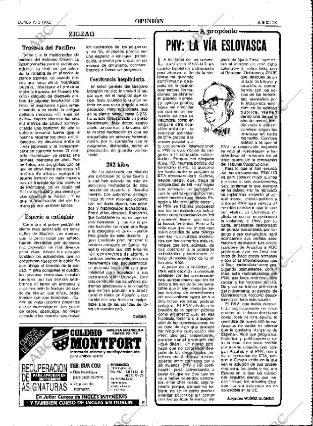 ABC MADRID 15-06-1992 página 23