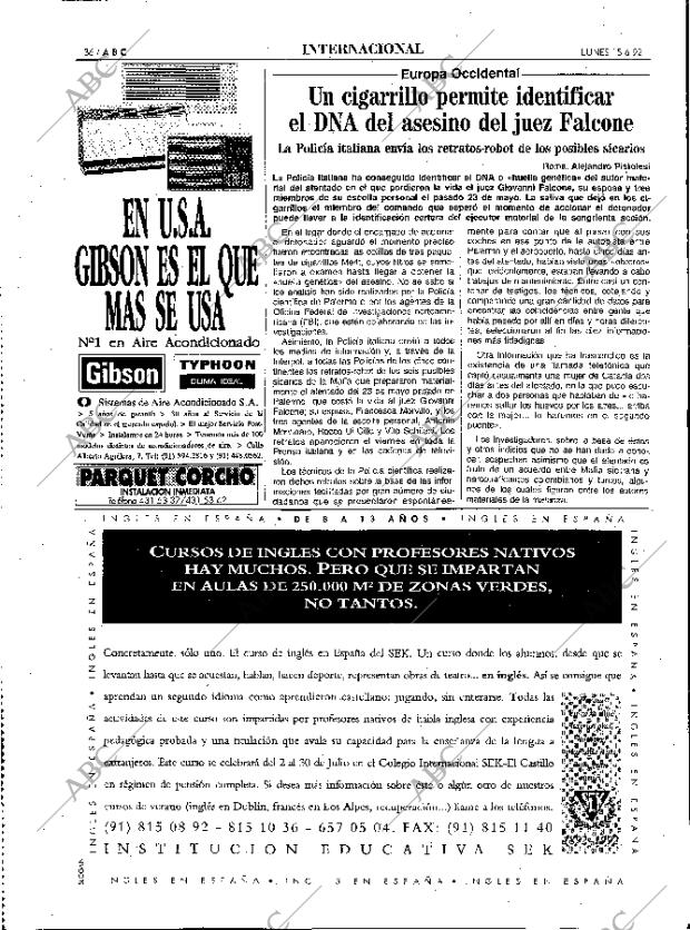 ABC MADRID 15-06-1992 página 36