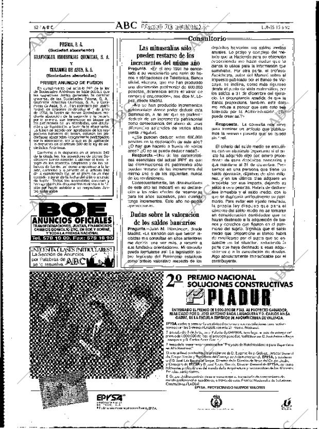 ABC MADRID 15-06-1992 página 62