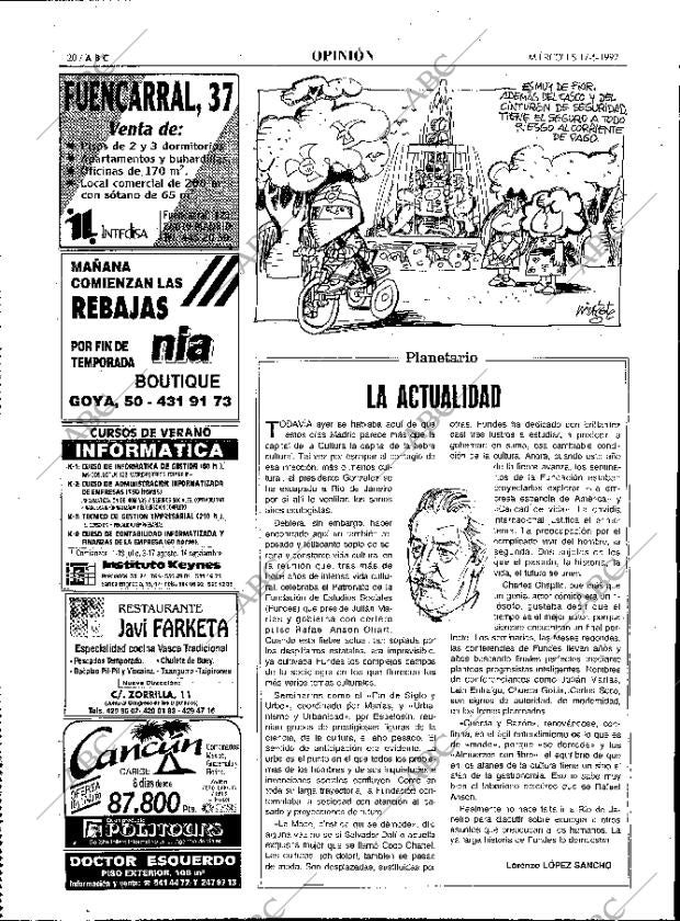 ABC MADRID 17-06-1992 página 20