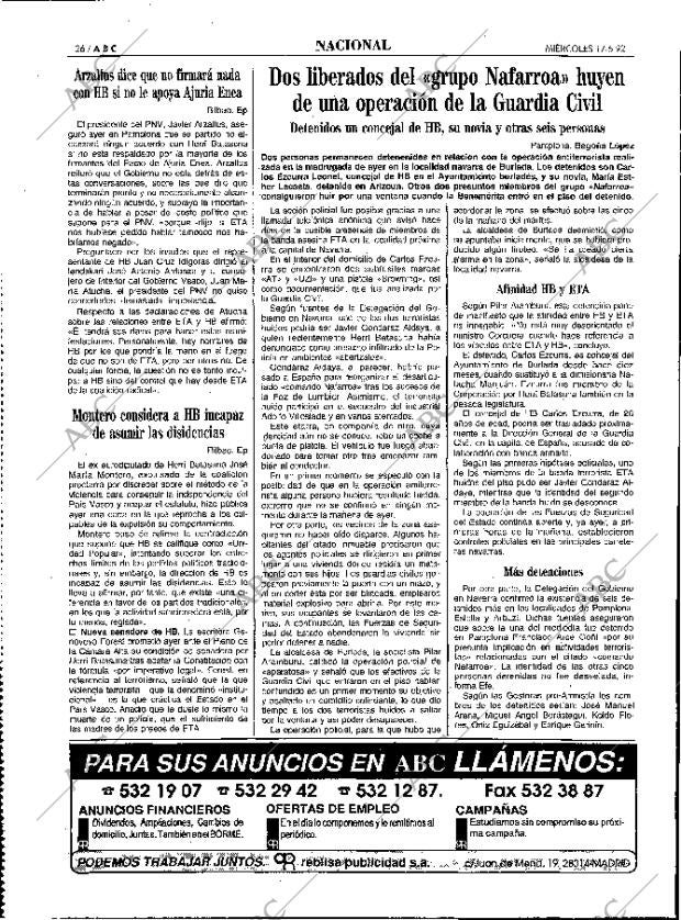 ABC MADRID 17-06-1992 página 26