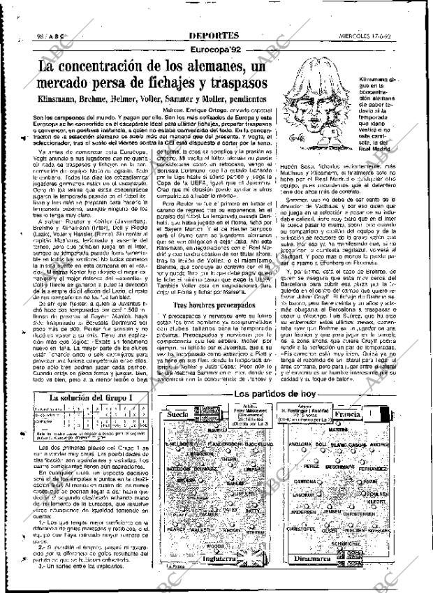 ABC MADRID 17-06-1992 página 98