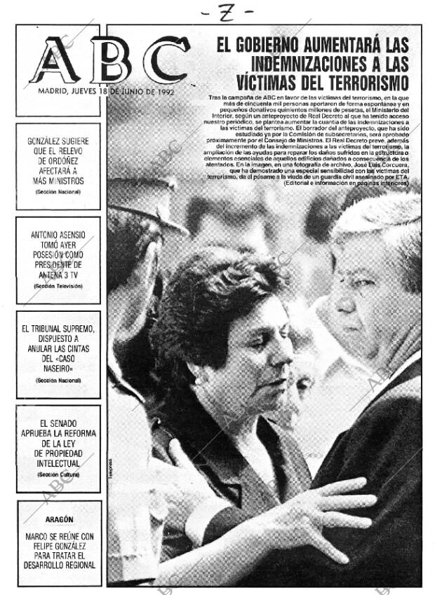 ABC MADRID 18-06-1992 página 1