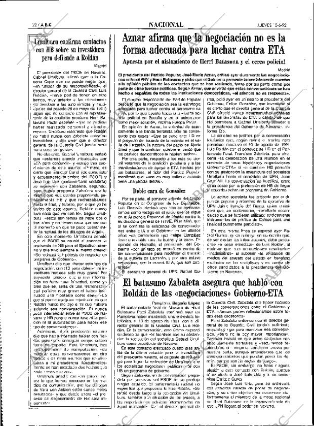 ABC MADRID 18-06-1992 página 22