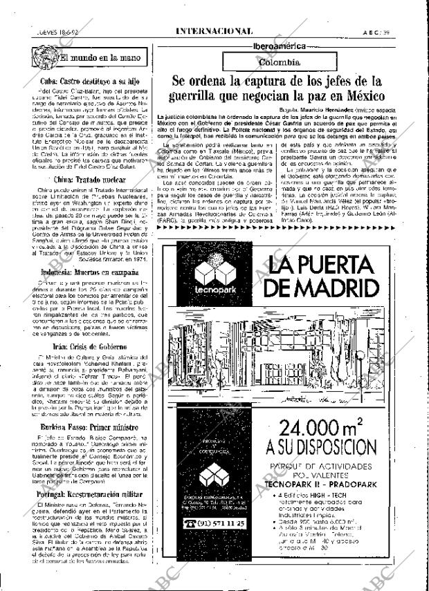 ABC MADRID 18-06-1992 página 39