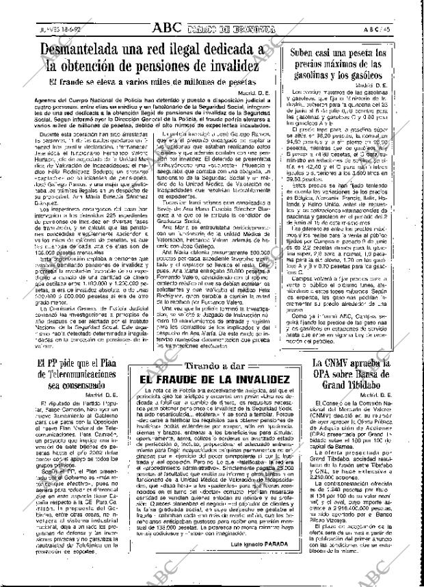 ABC MADRID 18-06-1992 página 45
