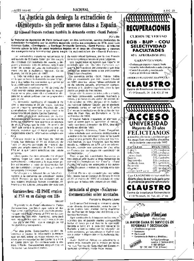 ABC SEVILLA 18-06-1992 página 23
