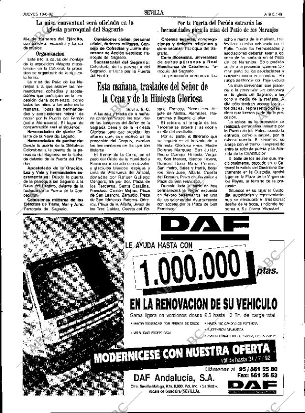 ABC SEVILLA 18-06-1992 página 49