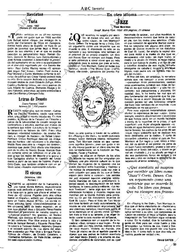 CULTURAL MADRID 26-06-1992 página 23