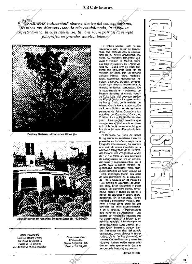 CULTURAL MADRID 26-06-1992 página 43