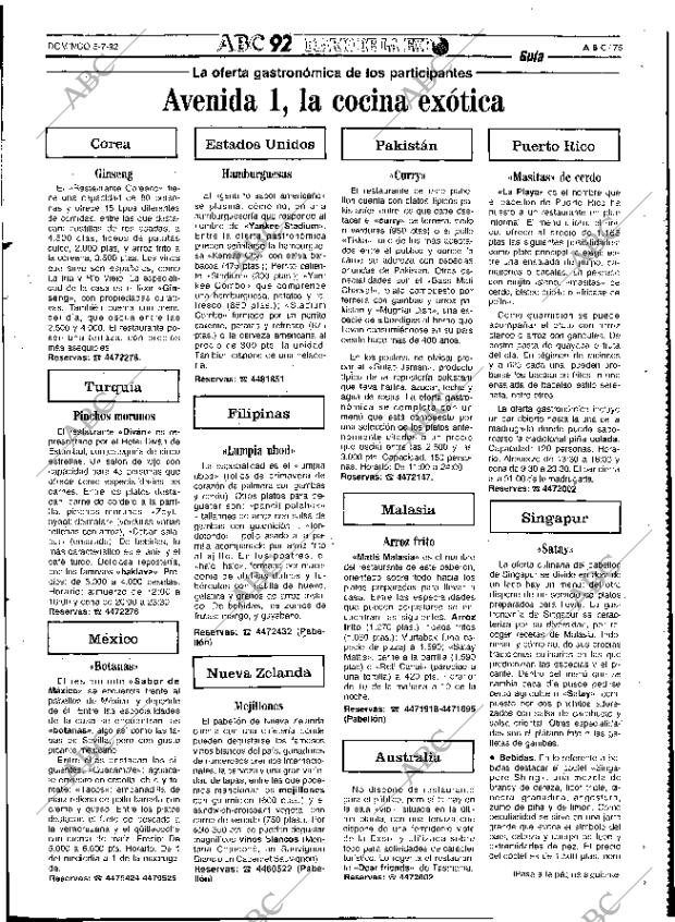ABC SEVILLA 05-07-1992 página 75