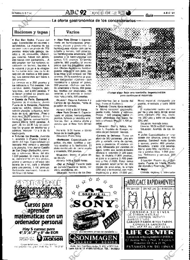 ABC SEVILLA 05-07-1992 página 81