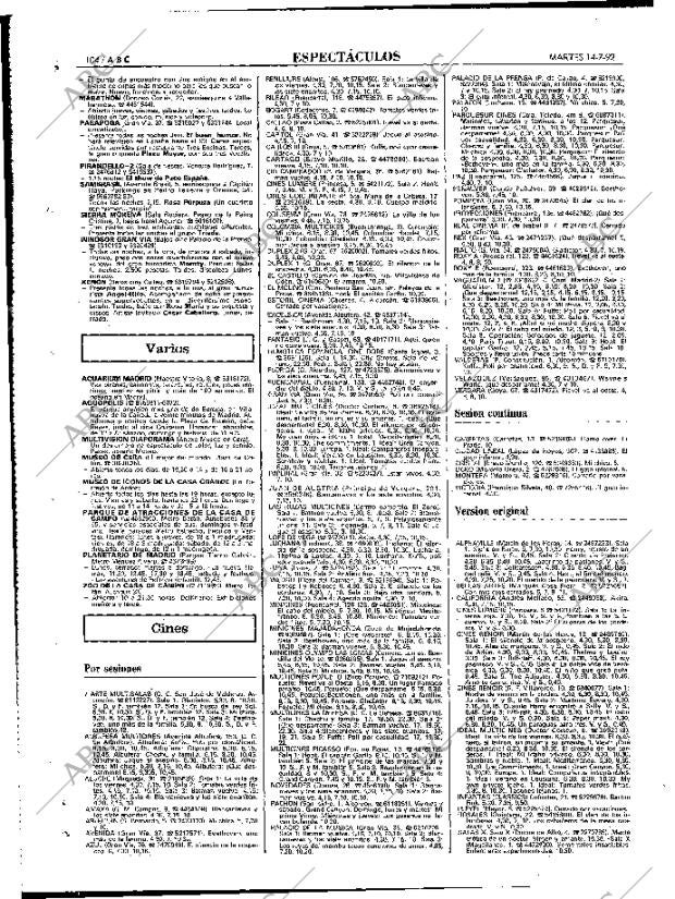 ABC MADRID 14-07-1992 página 104